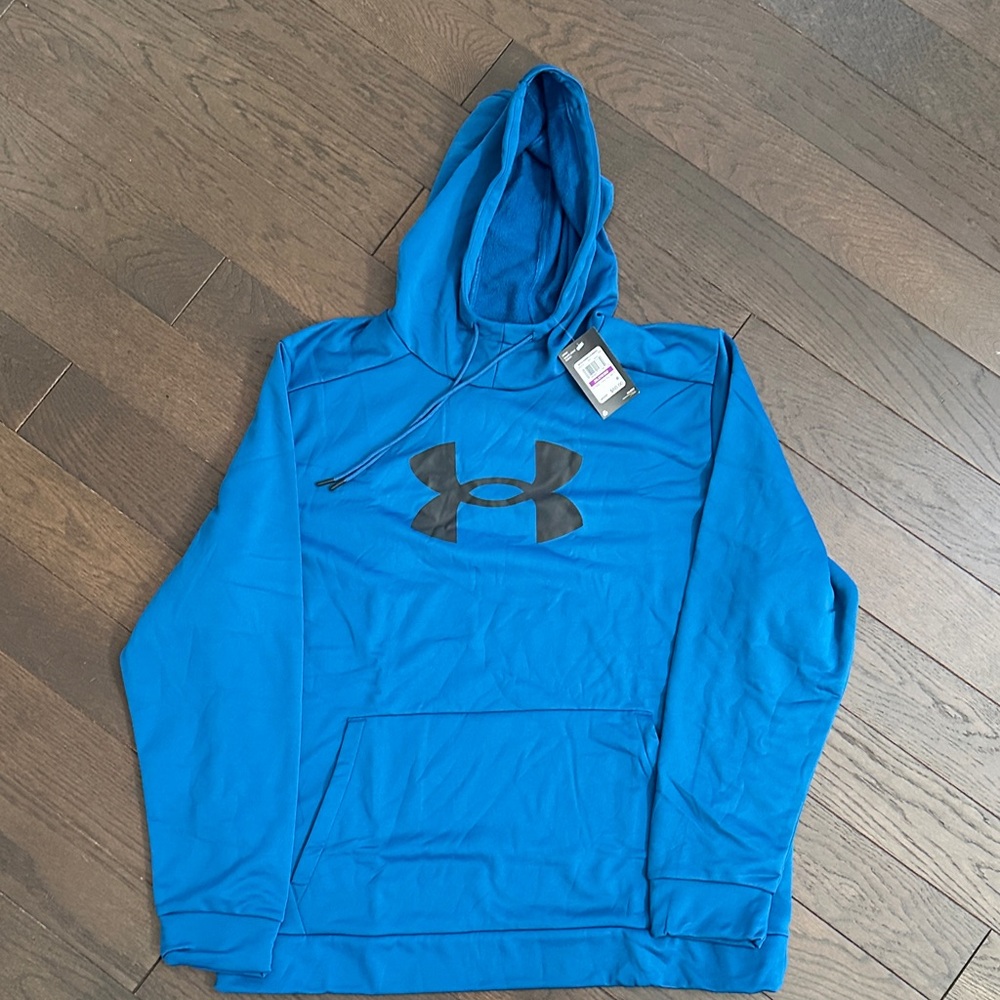 Under Armour Vibrant Blue Hoodie with Black Logo (Men’s)